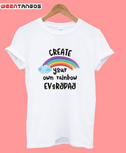 own t-shirt rainbow white