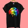 Lesbian Rainbow Lips Pride Women Short Sleeve Tshirt