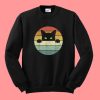 Retro Vintage Sunset Hidden Black Cat Sweatshirt