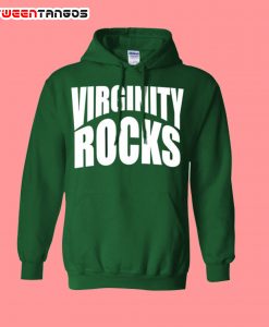 Virginity Rocks Logo Green Hoodie