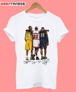 Lebron James Kobe Bryant Michael Jordan Signatures T-Shirt