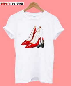 Red High Heel Make Up Style T-Shirt