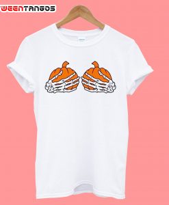 Pumpkin Boobs Skeleton T-Shirt