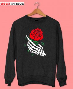 Hands Skeletoon And Rose Sweatshirt