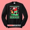 Santa Claus and Reindeer Golf Merry Christmas Sweatshirt