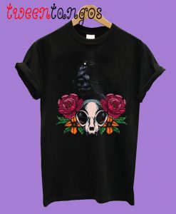 Raven And Cat Skull Tshirt