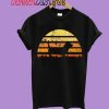 Retro 80s 90s Vintage Classic Colors Sunset Basset Hound Design T-Shirt