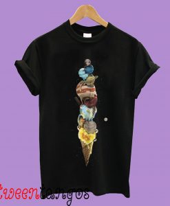 Women's Solar System Cone Black Shirt