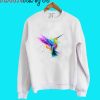 Watercolor Hummingbird Rainbow Colors Crewneck Sweatshirt