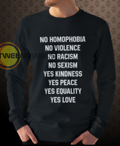 No Homophobia No Violence (Back) sweatshirt